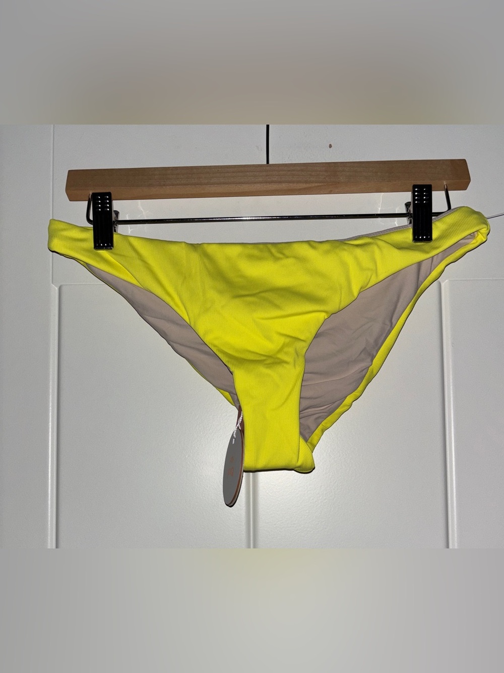 Pilyq‎ Basic Ruched Teeny Yellow Bikini Bottoms Swim Cheeky Women L NEW Beachy